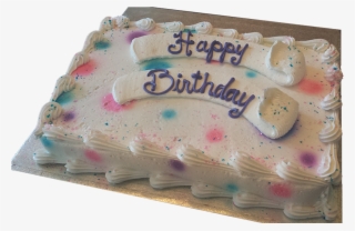 Polka Dot Banner Decorated Slab - Birthday Cake