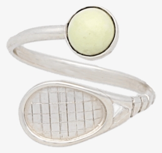 Tennis Racket And Ball Sterling Silver Ring - Ring