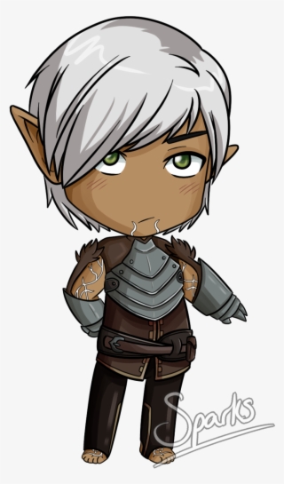 “tiny Transparent Broody Elf Fenris For Your Blog Available - Fenris Dragon Age Chibi
