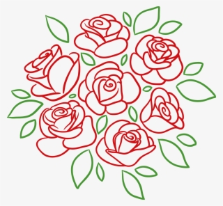 1923 X 1782 10 - Roses Bouquet Drawing Png