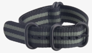 Black Grey Nylon Watch Strap Pvd Ring 18 20 22 24mm - Belt