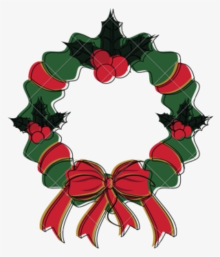 With Red And Christmas Related Icon Image - Wreath