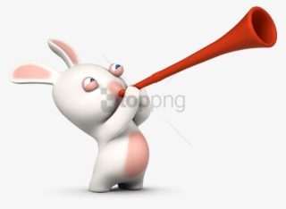 Free Png Download Rabbid Blowing A Horn Clipart Png - Lapin Crètin Png