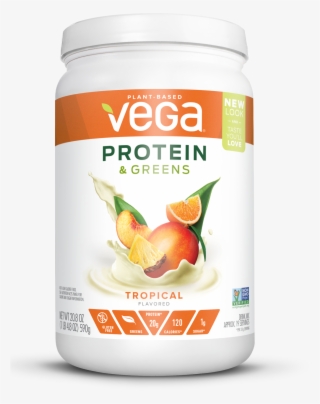 Vega Plant Protein & Greens Powder, Vanilla, 20g Protein, - Vega Protein And Greens