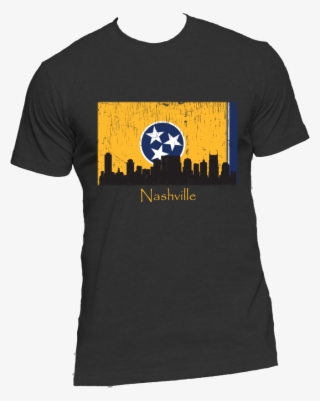 Nashville Skyline Yellow Men's Short Sleeve T-shirt - Logo Elements T Shirt