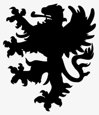 lion, winged, heraldic animal, silhouette, claws - fc giessen