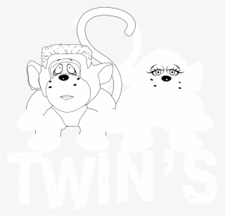 Twins Logo Black And White - Line Art