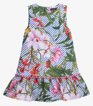 "renata" Girls Tropical Floral Print Dress - Pattern