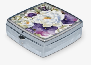 Purple Bouquet Pillbox - Rose