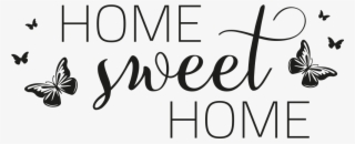 Dekoratives Wandtattoo Home Sweet Home Mit Schmetterlingen - Bild Home Sweet Home