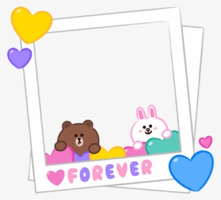 #cute #line #cony #brown #love #frame #polaroid - Cony And Brown Love