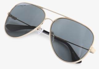 Gold "fog Cutter" Polarized Aviator Sunglasses - Sunglasses Flat Lay Png