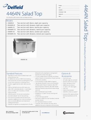 Download Spec Sheet - Delfield