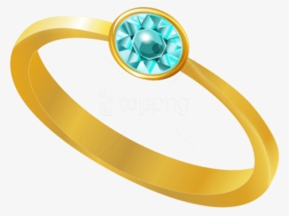Free Png Download Golden Ring With Blue Diamond Clipart - Ring Clip Art Png