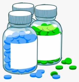 Blue And Green Pill Bottles Clip Art At Clker - Vitamins And Supplements