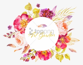 Free Png Watercolor Floral Circle Border Png Image - Цветы В Круге Png
