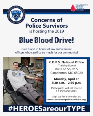 Give Blood In Honor Of Law Enforcement Officers Who - Concerns Of Police Survivors
