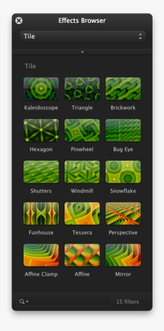 Back To The Effects Panel, Select The Tiles Option - Papaya