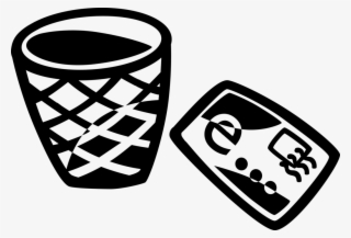 Vector Illustration Of Waste Basket, Dustbin, Garbage