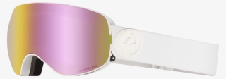 White Out With Lumalens Pink Ionized Dark Smoke Lens - Dragon Nfxs Goggles
