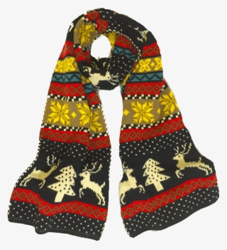 Black And White Reindeer With Scarf - Scarf