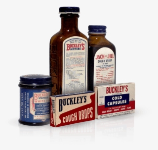 Four Original Bottles Of Buckley's Syrup - Bottle