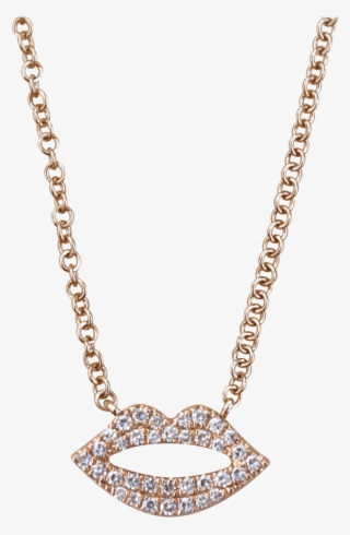 Lip Rose Gold And Diamond Necklace - Necklace