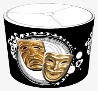 Gold Drama Masks Lampshade - Coffee Cup