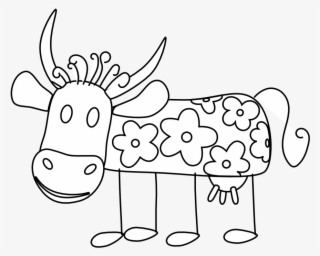Cartoon Cows Black White Line 2 Coloring Book Colouring - Vacas Para Dibujar