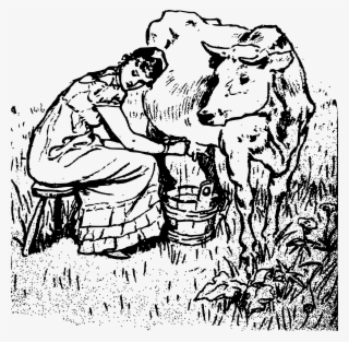 This Free Icons Png Design Of Lady Milking A Cow