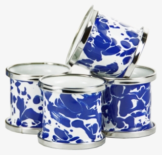 Cobalt Blue Swirl Napkin Rings - Cup