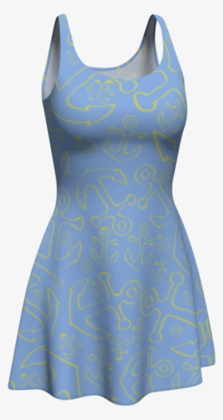 Anchor Dream Flare Dress - Blue