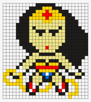 Wonder Woman Perler Bead Pattern / Bead Sprite - 8 Bit Wonder Woman