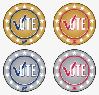 Voting Buttons - Colonial America Clip Art