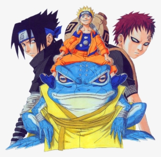 Naruto On Frog With Sasuke And Gaara - Manga Naruto 13