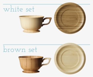 Sets Comprise Of Brown Saucers For White Tea Cups And - Cup