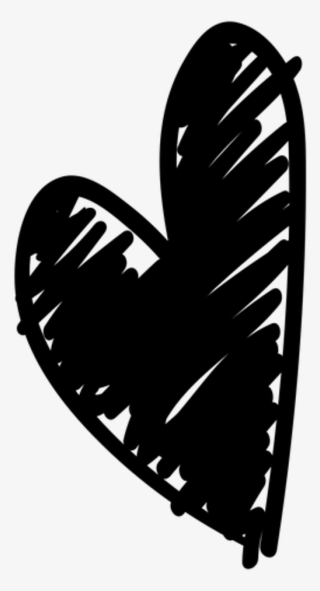 Black Sticker - Transparent Drawing Heart