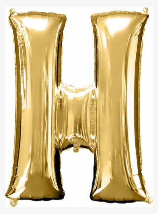 34 Inch Gold Letter H - H Letter Balloons Silver