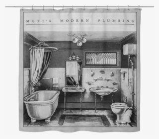 Png Library Library Modern Plumbing Shower Curtain - Monochrome