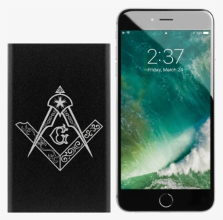 Square And Compass Masonic Emblem - Iphone Lock Screen Time Transparent
