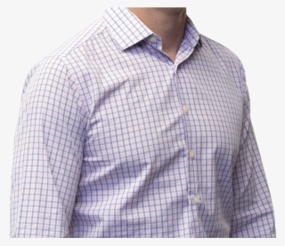 Pink Navy Check Shirt 120s Cotton - Formal Wear