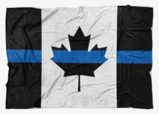 Thin Blue Line Canadian Flag Fleece Blanket - Thin Blue Line Canada Flag
