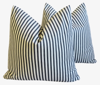 French Black & White Striped Ticking Feather/down Pillows - Cushion