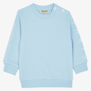 Blue Motif Print Sweatshirt - Long-sleeved T-shirt