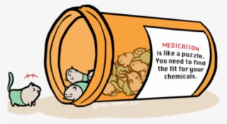 Cartoon Open Pill Bottle