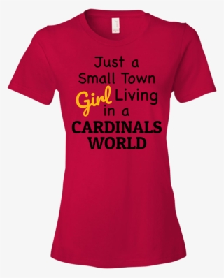 Ladies Cardinals Red Small Town T-shirt - Soccer Disney Shirt
