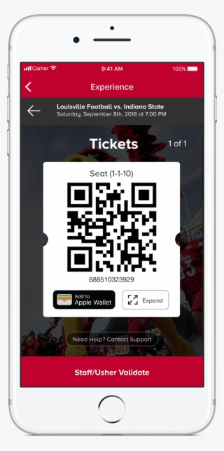 Your Barcode And Seat Location Will Appear That You - Basketball Apple Wallet