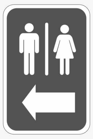Mens And Womens Restroom Left - Bathroom Signs