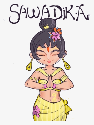 Hand Drawn Illustration Thai Girl Png And Psd - Illustration