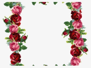 Flowers Borders Clipart Red - Transparent Background Rose Border Clipart